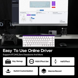 Foto 6 | Foto 6 | Teclado Magnético Para Juegos Epomaker Aula Hero 68 He Blanco - Venta Internacional.