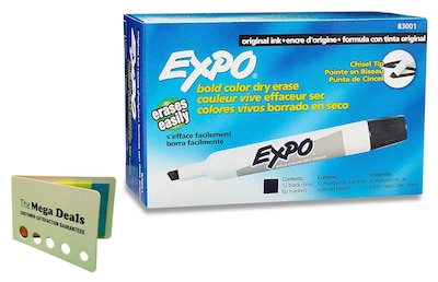 Foto 1 | Foto 1 | Marcadores De Borrado En Seco Expo Original Con Punta Cincelada Negros 12 Unidades - Venta Internacional.