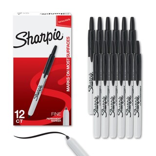 Foto 1 | Foto 1 | Juego De Rotuladores Sharpie Retráctiles Permanentes Con Punta Fina Color Negro 12 - Venta Internacional.