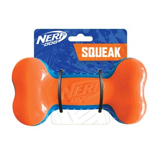 Foto 1 | Foto 1 | Toy Bone Nerf Dog Tpr Exo Squeak 18 Cm Azul/naranja - Venta Internacional.