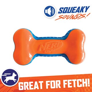 Foto 3 | Foto 3 | Toy Bone Nerf Dog Tpr Exo Squeak 18 Cm Azul/naranja - Venta Internacional.