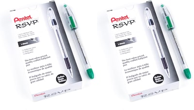 Foto 1 | Foto 1 | Bolígrafo Pentel R.s.v.p. 1 Mm Punta Mediana Tinta Verde - Venta Internacional.