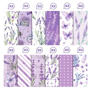 Foto 2 | Foto 2 | Papel Para Álbum De Recortes Ikammo Acuarela Floral Púrpura 30 X 30 Cm 24 Hojas - Venta Internacional.