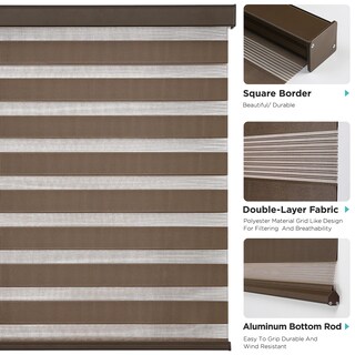 Foto 2 | Foto 2 | Persianas Zebra Joydeco Inalámbricas Color Café 48 X 122 Cm Para Windows - Venta Internacional.