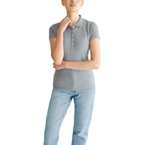 Polo Aeropostale Aero Solid A87 Para Mujer Gris Talla L - Venta Internacional.