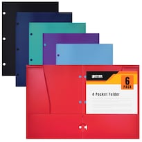 Carpetas De Plástico Better Office Products De 4 Bolsillos (paquete De 6) - Venta Internacional.