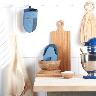 Foto 2 | Foto 2 | Juego De Guantes De Cocina Kitchenaid Beacon Bicolor Antideslizantes Azul 2 Unidades - Venta Internacional.