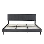 Base De Cama King Size Con Cabecera Moderna Ilios Innova. Diseño Elegante Estructura Reforzada Y Tapizado Negro