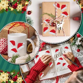 Foto 4 | Foto 4 | Calcomanías Llamativas Ventdepot Mxagc-003 3 Piezas Gorro Navideño Glitter Multicolor