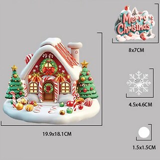 Foto 3 | Foto 3 | Vinil Corona Navideña Ventdepot Mxwsi-004 4 Piezas Casa Jengibre/merry Christmas Multicolor