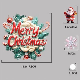 Foto 4 | Foto 4 | Vinil Corona Navideña Ventdepot Mxwsi-004 4 Piezas Casa Jengibre/merry Christmas Multicolor