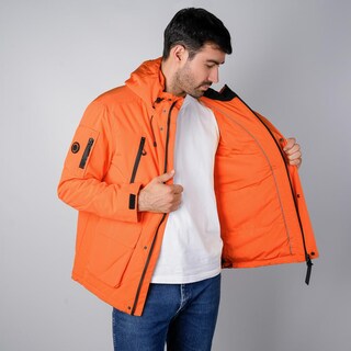 Foto 4 | Foto 4 | Chamarra De Poliéster Para Hombre Con Capucha Y Múltiples Bolsillos Greenlander Naranja