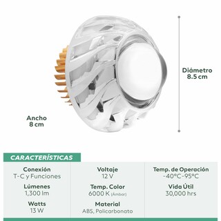 Foto 4 | Foto 4 | Faro Led Con Chip Cree Para Moto I O L | Luz Blanca Alta/baja Con Estrobo | Ojo De Ángel Blanco Y Ojo De Demonio Rojo