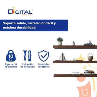 Foto 3 | Foto 3 | Kit 3 Repisas Flotantes Varizo Negro Estantes Minimalista 30x15 cm