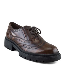 Foto 1 | Foto 1 | Bostoniano De Piel Vacuno Café Con Suela Gruesa Para Hombre