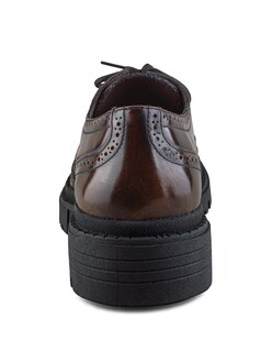 Foto 3 | Foto 3 | Bostoniano De Piel Vacuno Café Con Suela Gruesa Para Hombre