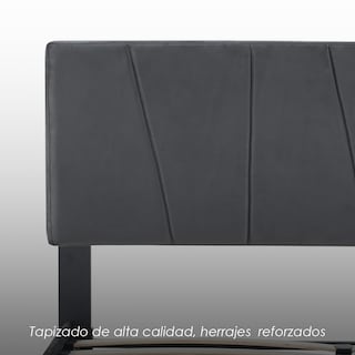 Foto 7 | Foto 7 | Base De Cama Matrimonial Con Cabecera Moderna Ilios Innova. Diseño Elegante Estructura Reforzada Y Tapizado Negro