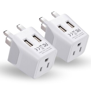 Foto 1 | Foto 1 | Adaptador De Viaje Ceptics Ctu-7-2pk Tipo G Con Doble Usb Paquete De 2 - Venta Internacional.