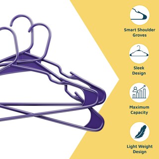 Foto 4 | Foto 4 | Perchas Para Ropa Lifemaster Resistentes De Plástico Morado 100 Unidades - Venta Internacional.