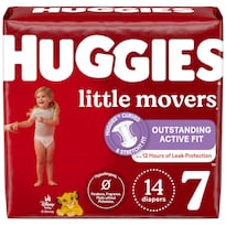 Pañales Huggies Little Movers Talla 7 (18+ Kg) 14 Unidades - Venta Internacional.