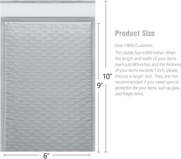 Foto 2 | Foto 2 | Bubble Mailers Hblife 100 Sobres De Polietileno Autoadhesivos Color Gris 15 X 25 Cm - Venta Internacional.