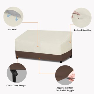 Foto 4 | Foto 4 | Funda De Sofá De Dos Plazas Para Exteriores Fácil De Llevar Resistente Para 2 Plazas Color Beige - Venta Internacional.