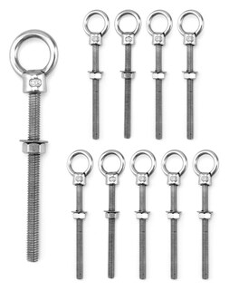 Foto 1 | Foto 1 | Eyelos Roscados Qwork Paquete De 10 Unidades 5/16 X 4 M8 Grado Marino - Venta Internacional.