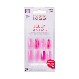 Foto 1 | Foto 1 | Uñas De Gel Postizas Kiss Jelly Fantasy Ataúd Largo Translúcido - Venta Internacional.