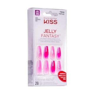 Foto 2 | Foto 2 | Uñas De Gel Postizas Kiss Jelly Fantasy Ataúd Largo Translúcido - Venta Internacional.