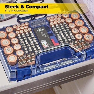 Foto 3 | Foto 3 | Estuche De Almacenamiento De Baterías Ontel De Doble Cara Con Comprobador - Azul - Venta Internacional.