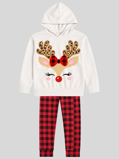 Foto 1 | Foto 1 | Pijama Zyro Kids Blanca Reno Navideño para Niña