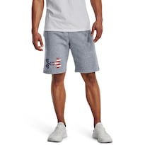 Pantalones Cortos Under Armour Freedom Rival Con Logo Big Flag Acero/blanco - Venta Internacional.