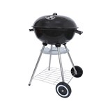 Asador Blaze De Carbón Portátil Negro Con Ruedas Y Tapa Ilios Innova Parrilla Redonda Diseño Compacto Y Resistente