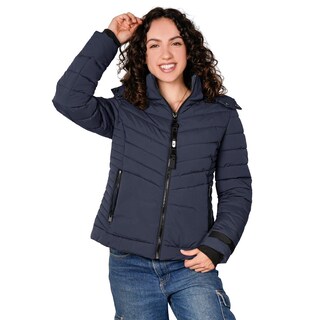 Foto 1 | Foto 1 | Chamarra Capitonada Para Mujer Con Capucha Desmontable Greenlander Azul Marino