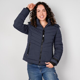 Foto 3 | Foto 3 | Chamarra Capitonada Para Mujer Con Capucha Desmontable Greenlander Azul Marino