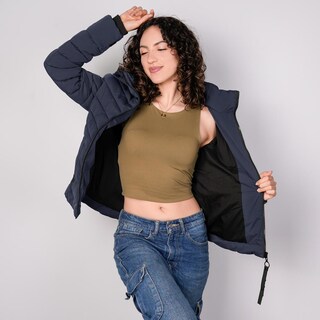 Foto 4 | Foto 4 | Chamarra Capitonada Para Mujer Con Capucha Desmontable Greenlander Azul Marino