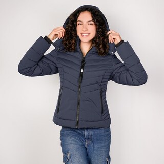 Foto 7 | Foto 7 | Chamarra Capitonada Para Mujer Con Capucha Desmontable Greenlander Azul Marino