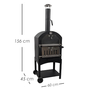 Foto 2 | Foto 2 | Horno Vesuv Para Pizza De Carbón Y Leña Con Piedra Cordierita Termómetro Y Chimenea Asador Ahumador De Ilios Innova