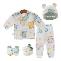 Conjunto De Bebé 0-3 Meses Dinosaurios Eo Safe Imports Esi-22997 Multicolor 5 Piezas