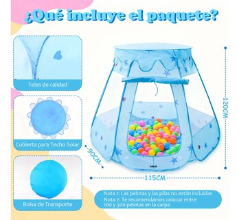 Foto 3 | Foto 3 | Juguete Lab.g Castillo Princesa Tienda Infantil Plegable Celeste