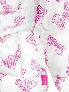 Foto 3 | Foto 3 | Chamarra Capitonada Blanca Full Print Barbie con Capucha Desmontable para Niña