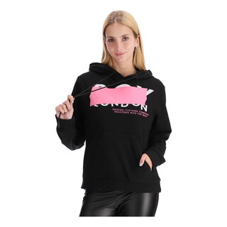 Foto 1 | Foto 1 | Sudadera Negra Mujer Letras Texturizadas Hd Rosa Boy London - Negro