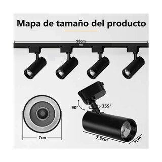 Foto 2 | Foto 2 | Lámpara De Riel Dirigible Led 30w 4 Spots 6000k Luz Frío 2m Eo Safe Imports Esi-23031 Negro
