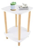 Mesa De Centro Xtellar Minimalista De Madera Mesa Lateral 2 Estantes