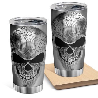 Foto 1 | Foto 1 | Vaso Oasisdream Oasisdream De Acero Inoxidable De 600 Ml Con Estampado De Calaveras