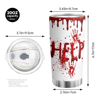 Foto 2 | Foto 2 | Taza De Viaje Oasisdream Vaso De 600 Ml Con Estampado De Manchas De Sangre - Venta Internacional.
