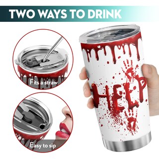 Foto 5 | Foto 5 | Taza De Viaje Oasisdream Vaso De 600 Ml Con Estampado De Manchas De Sangre - Venta Internacional.