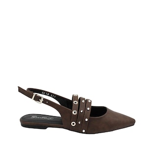 Foto 1 | Foto 1 | Balerina Destalonada Puntal Con Triple Tira Con Aplicaciones Metálicas Senties Marlen