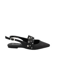 Balerina Destalonada Puntal Con Triple Tira Con Aplicaciones Metálicas Senties Marlen