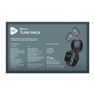Foto 7 | Foto 7 | Kronos Tune Pack Stf: Smartwatch 2'' + Audífonos Ows Inalámbricos Color Negro